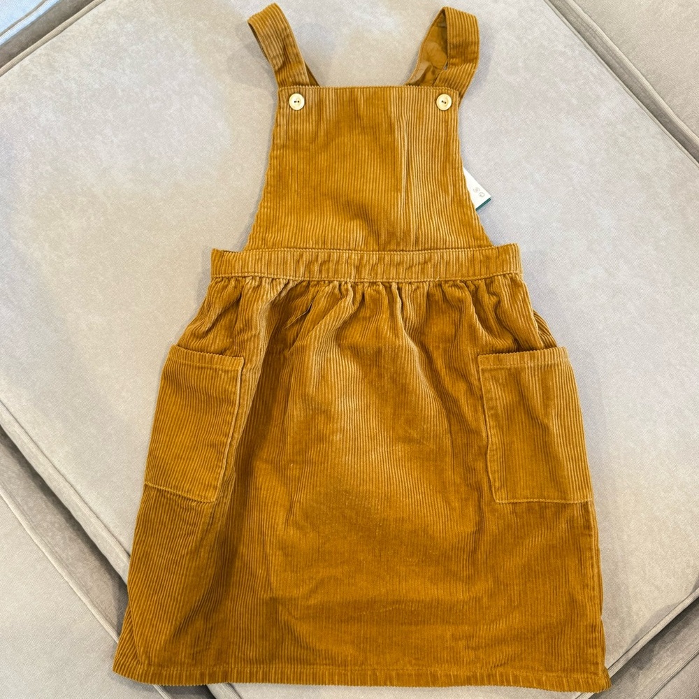 H&M CORDUROY OVERALL DRESS 7-8Y